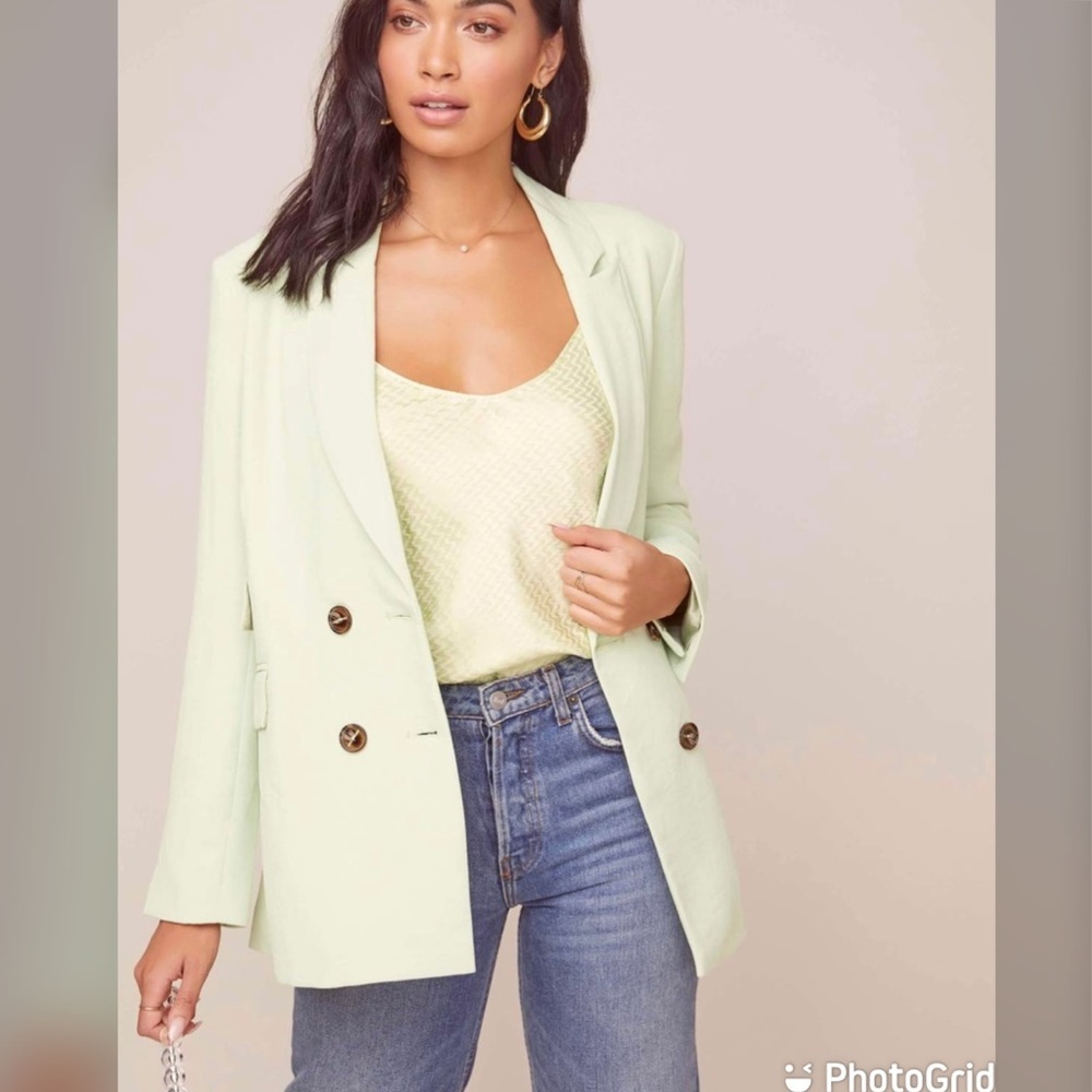 Astr The Label Zodiac Blazer Mint Green Size XS